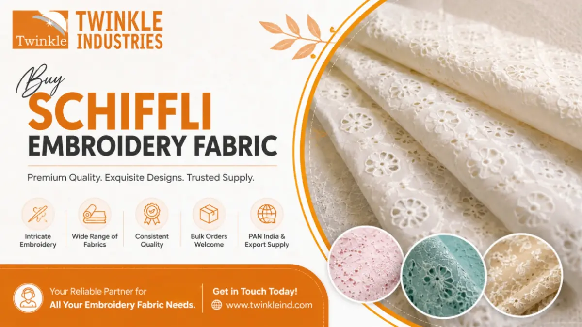 Buy Schiffli Embroidery Fabric | Twinkle Industries